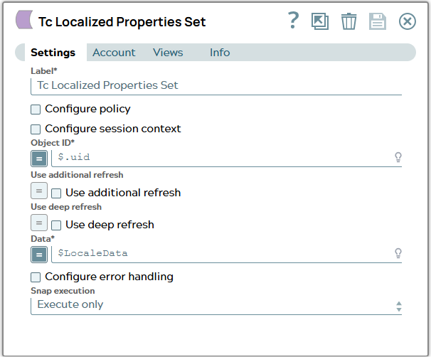 Settings tab of snap to show example values.