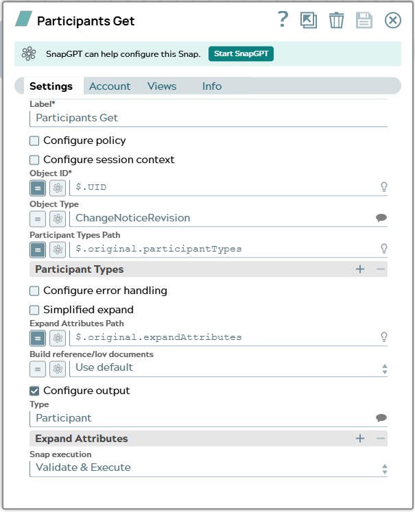 Settings tab of snap to show example values.
