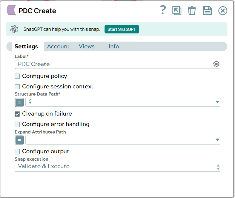 Settings tab of snap to show example values.