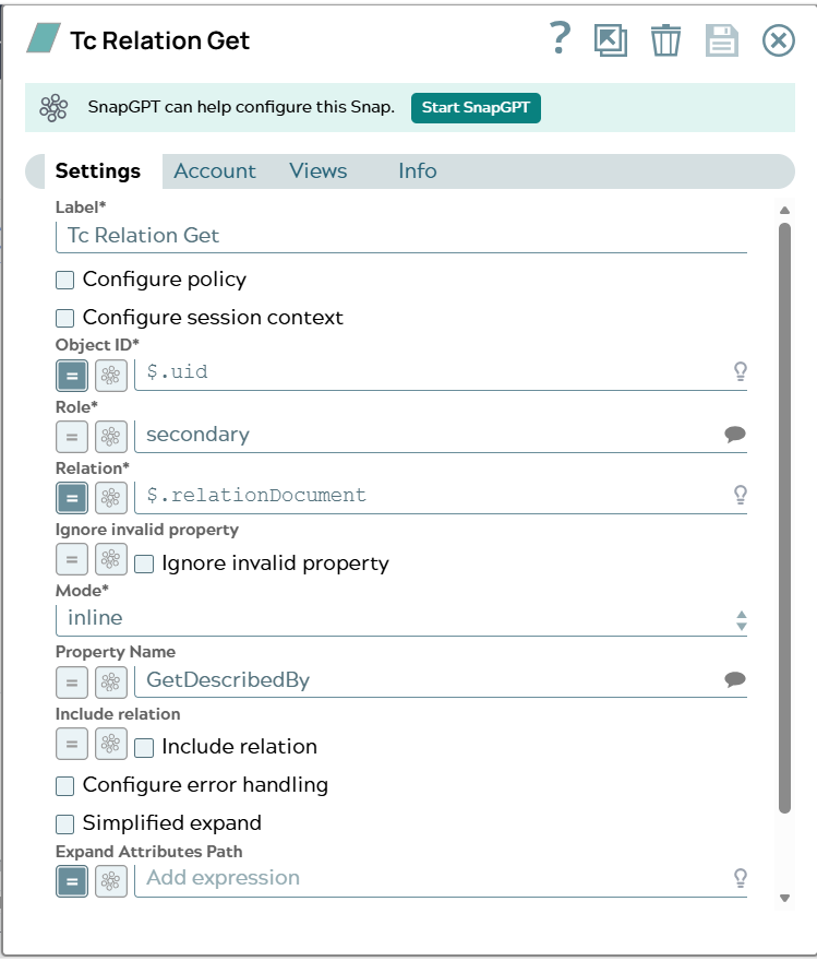 Settings of Snap matching information of input document.