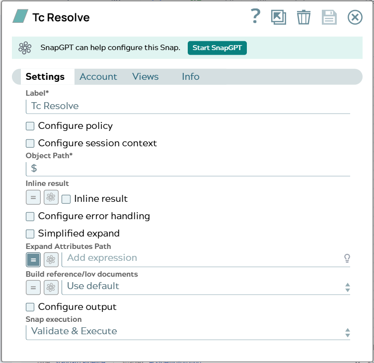 Settings tab of snap to show example values.
