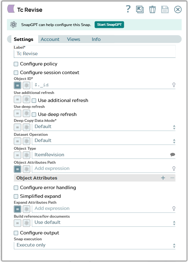 Settings tab of snap to show example values.