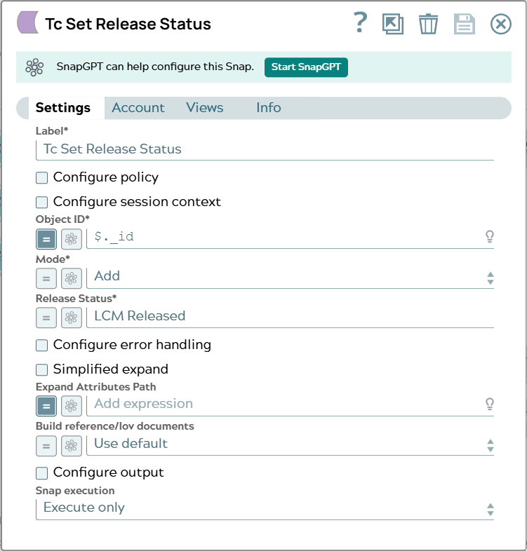 Settings tab of snap to show example values.