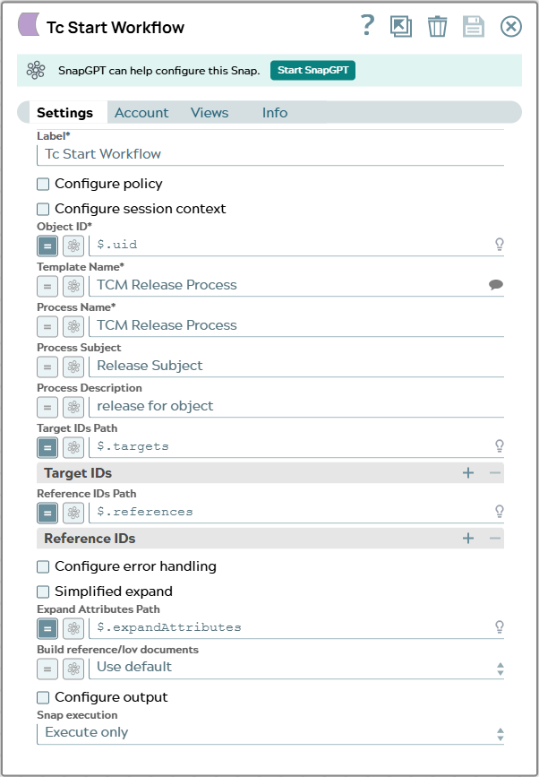 Settings tab of snap to show example values.