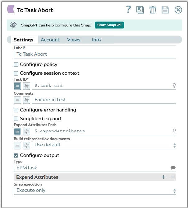 Settings tab of snap to show example values.
