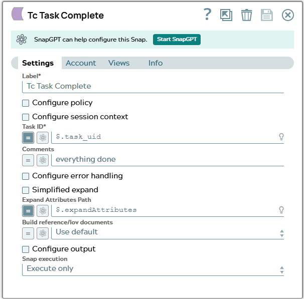 Settings tab of snap to show example values.