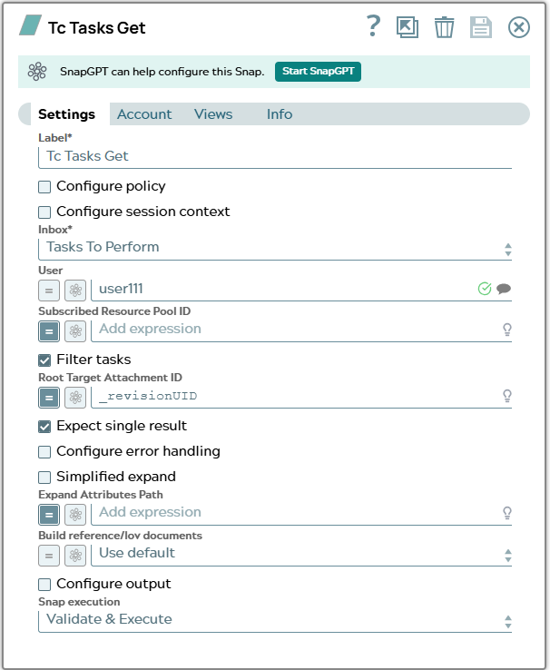 Settings tab of snap to show example values.