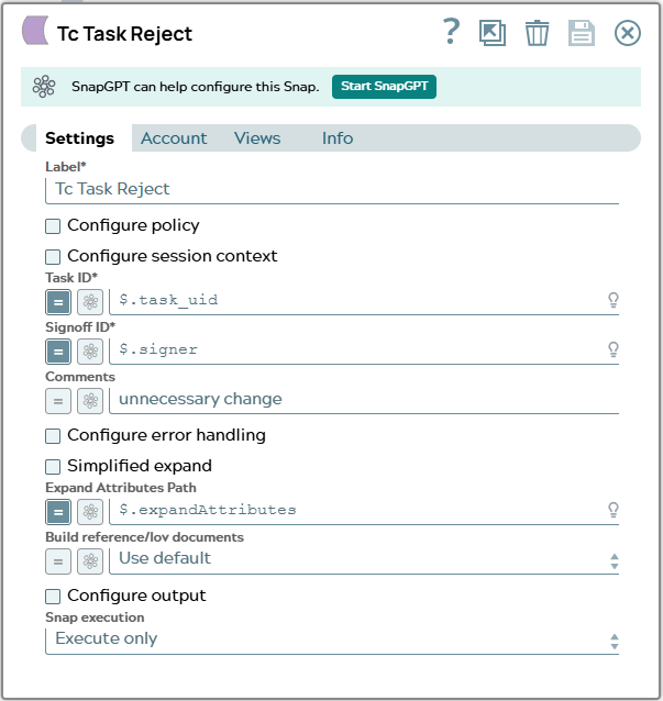 Settings tab of snap to show example values.