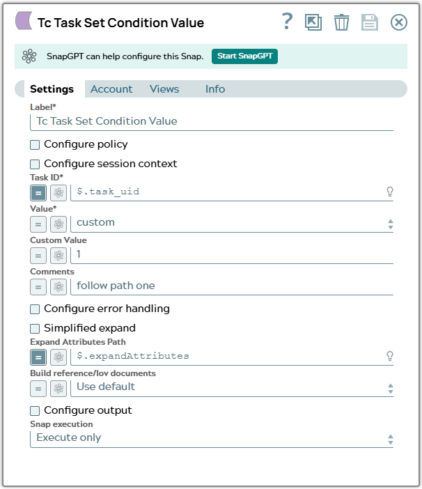 Settings tab of snap to show example values.