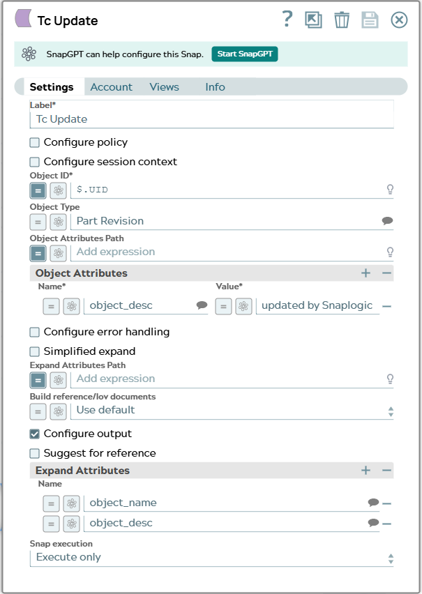 Settings tab of snap to show example values.