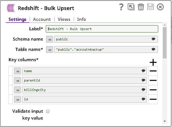 Redshift Bulk Upsert Configuration