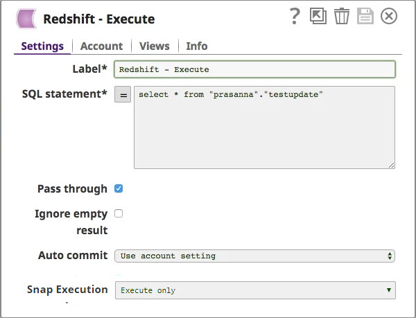 Execute Configuration