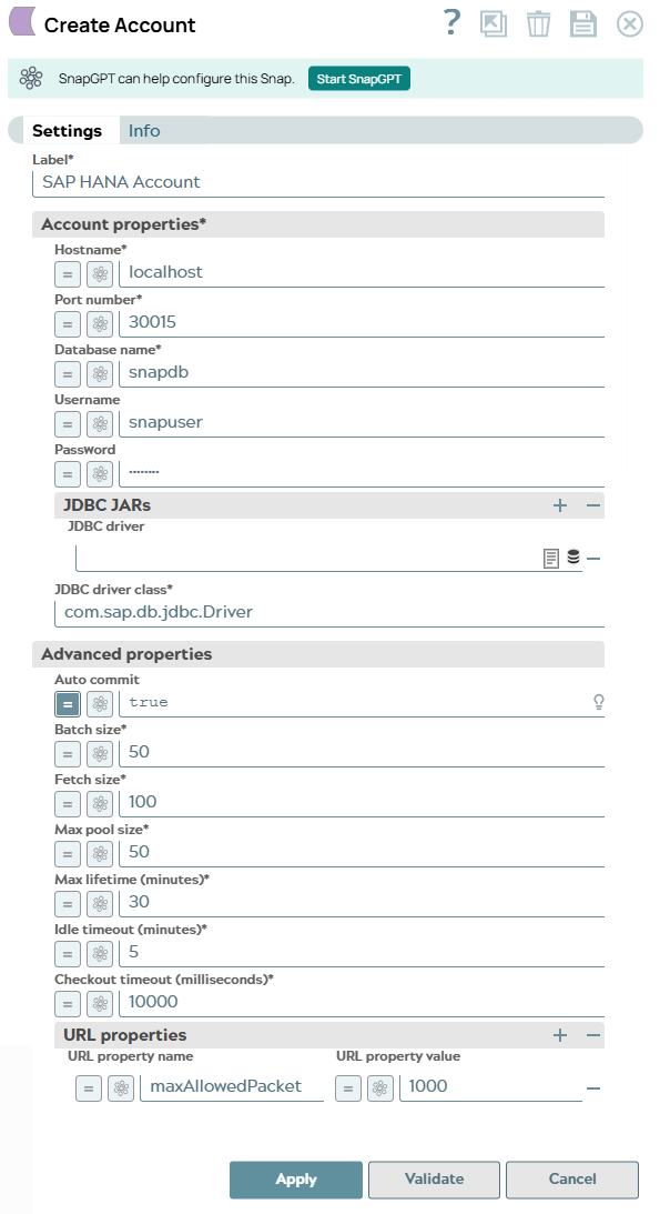 SAP HANA Account