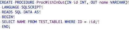 SAP HANA Stored Procedure Definition