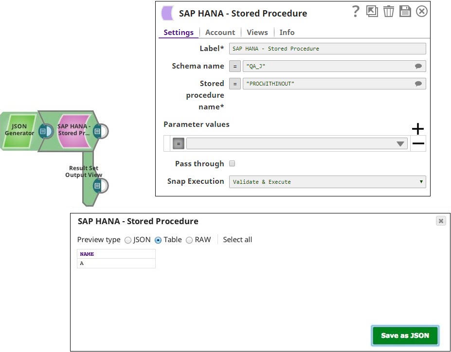 SAP HANA Stored Procedure Configuration