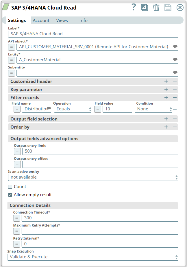 Cloud Read Snap configuration