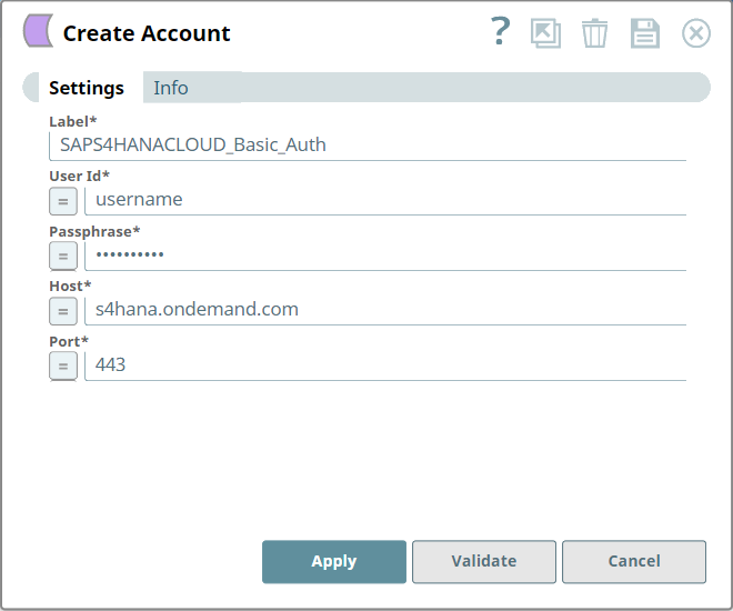 SAP S/4HANA Cloud Basic Auth Account settings