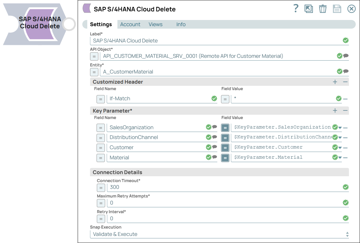 SAP S/4HANA Cloud Delete Snap dialog