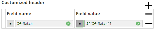 Example of a defined custom HTTP header