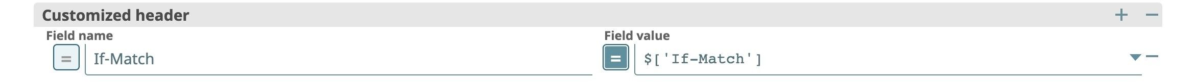 Example of a defined custom header