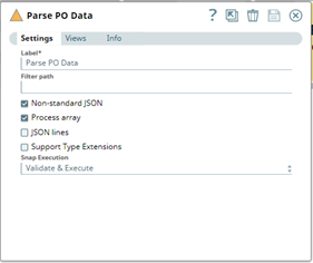 JSON Parser Snap configuration