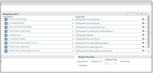 Mapper Snap mapping table