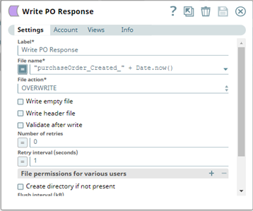 File Writer Snap configuration