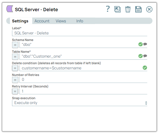 SQL Server Delete Snap Configuration