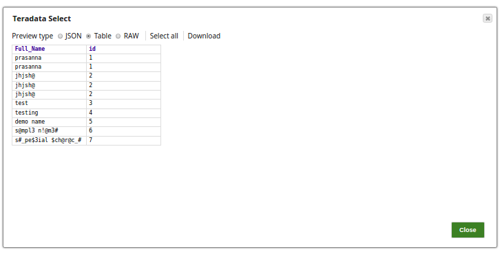 teradata-select-output
