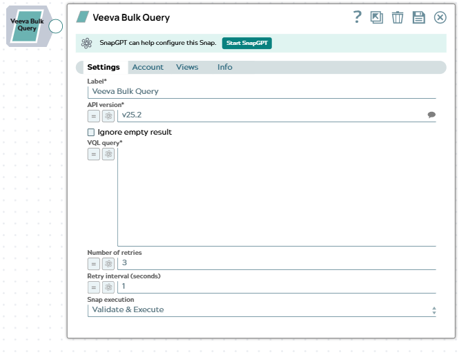 Veeva Bulk Query Snap overview