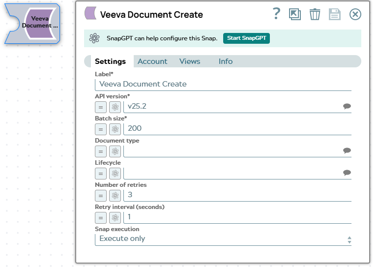 Veeva Document Create Snap overview
