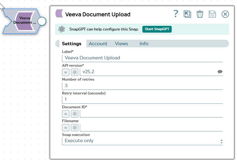 Veeva Document Upload Snap overview